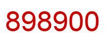 Number 898900 red image