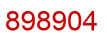 Number 898904 red image