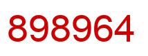 Number 898964 red image