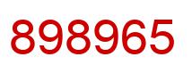 Number 898965 red image