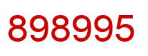 Number 898995 red image