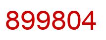 Number 899804 red image