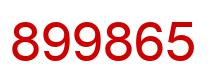 Number 899865 red image