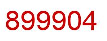 Number 899904 red image