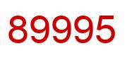 Number 89995 red image