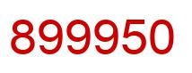 Number 899950 red image
