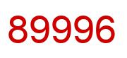 Number 89996 red image
