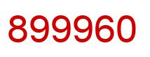Number 899960 red image