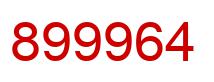 Number 899964 red image