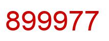 Number 899977 red image