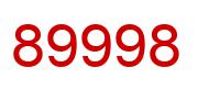 Number 89998 red image