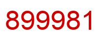 Number 899981 red image