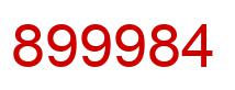 Number 899984 red image