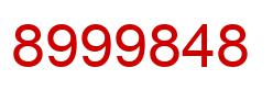 Number 8999848 red image