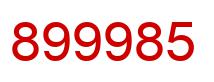 Number 899985 red image