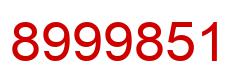 Number 8999851 red image