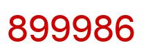Number 899986 red image