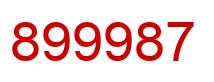 Number 899987 red image