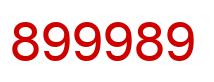 Number 899989 red image