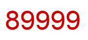 Number 89999 red image