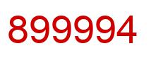 Number 899994 red image