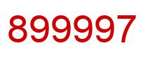 Number 899997 red image