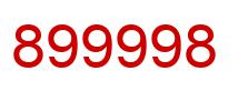 Number 899998 red image