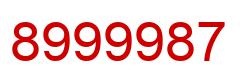 Number 8999987 red image
