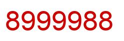 Number 8999988 red image