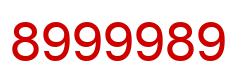 Number 8999989 red image