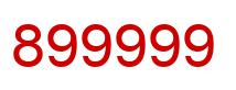 Number 899999 red image