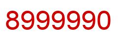 Number 8999990 red image
