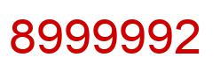 Number 8999992 red image