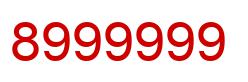 Number 8999999 red image