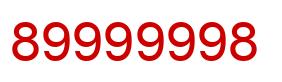 Number 89999998 red image
