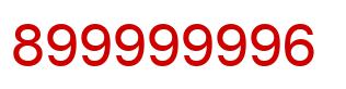 Number 899999996 red image