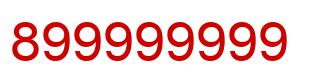 Number 899999999 red image