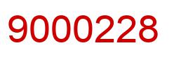 Number 9000228 red image