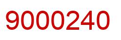 Number 9000240 red image