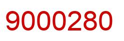 Number 9000280 red image