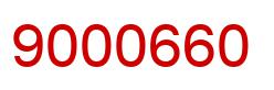 Number 9000660 red image