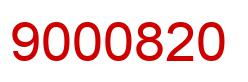 Number 9000820 red image
