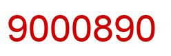 Number 9000890 red image