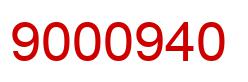 Number 9000940 red image