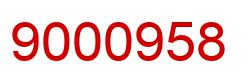 Number 9000958 red image