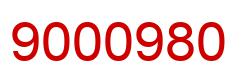Number 9000980 red image