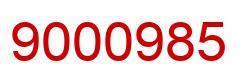 Number 9000985 red image