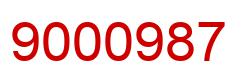 Number 9000987 red image