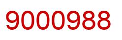Number 9000988 red image