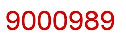 Number 9000989 red image
